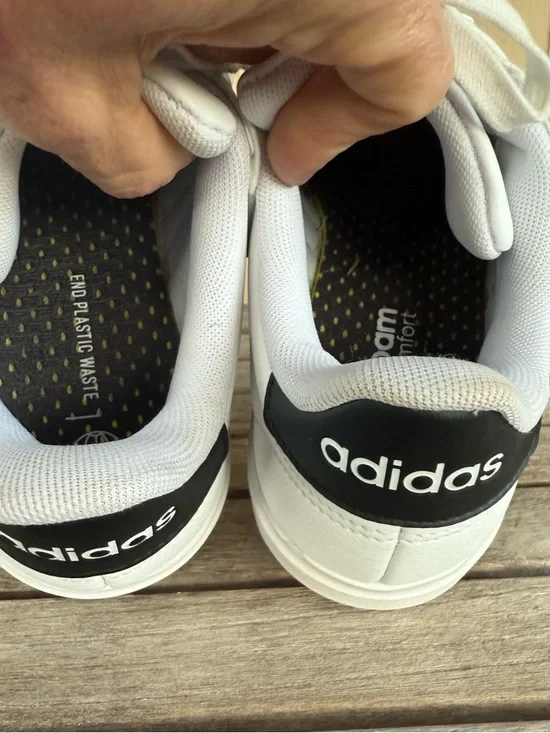 Adidas Grand Court 2.0 White Black Stripe Sneakers Women’s 7 - Picture 8 of 14